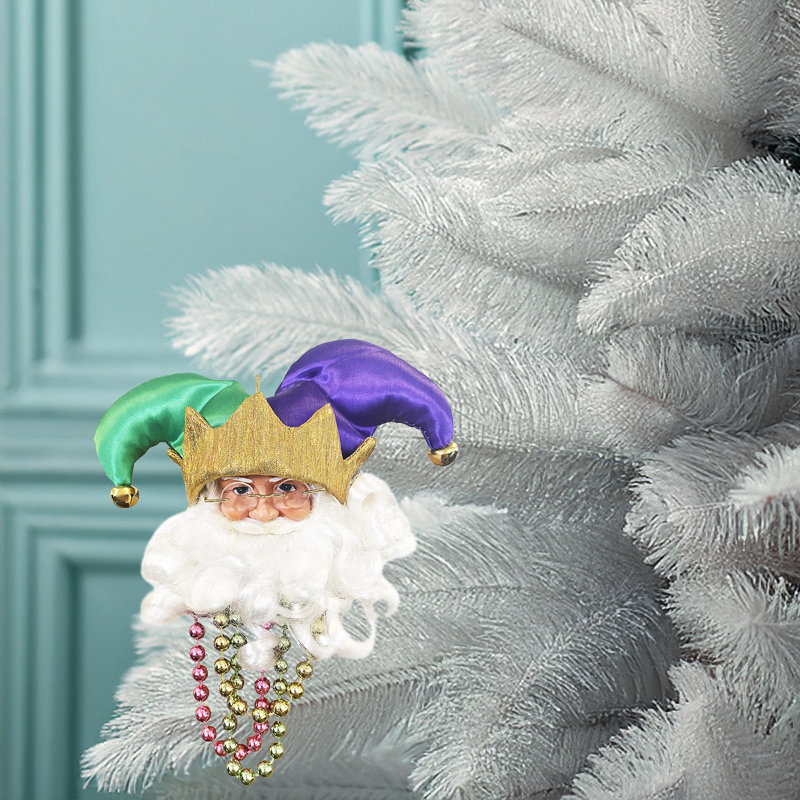 Ornement tête de bouffon 6 "Mardi Gras