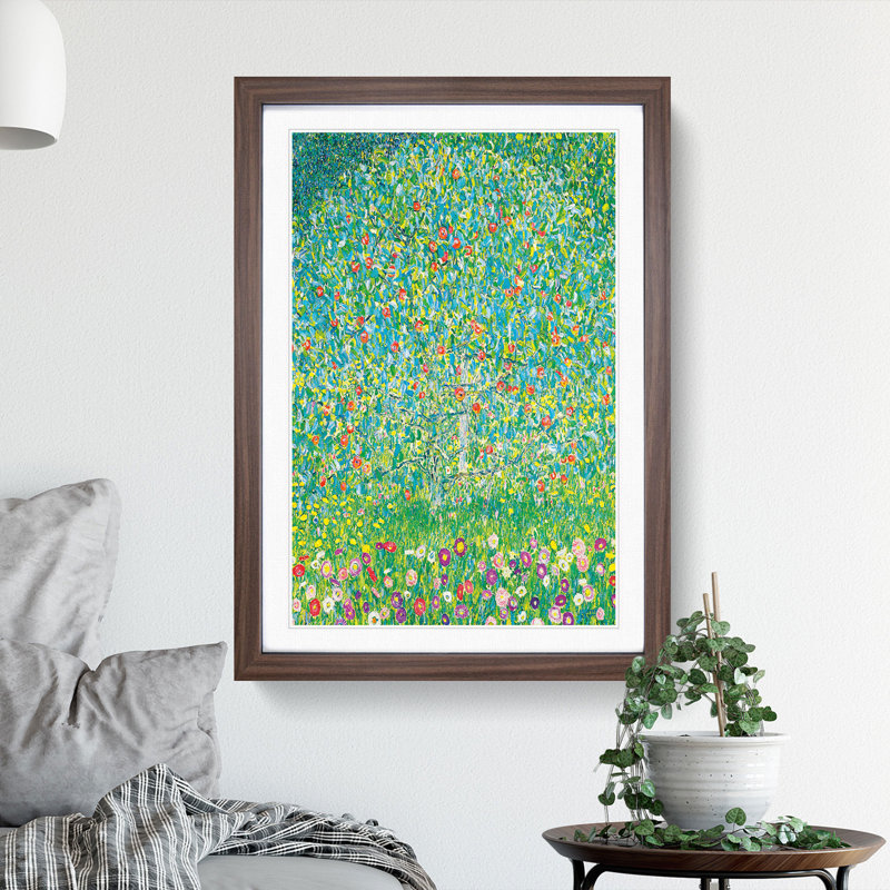 Apple Tree by Gustav Klimt - Picture Frame Painting, Walnut Framed, 36cm H x 27cm W x 2cm D