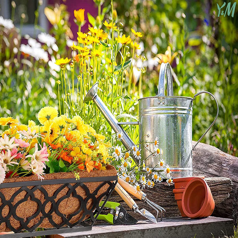 Ensemble de jardinières en métal 2 pièces