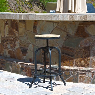 Fir Solid Wood Adjustable Height Counter Stool