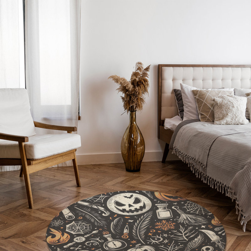 Tapis tressé Ghostly Whispers, Rond 5 pi