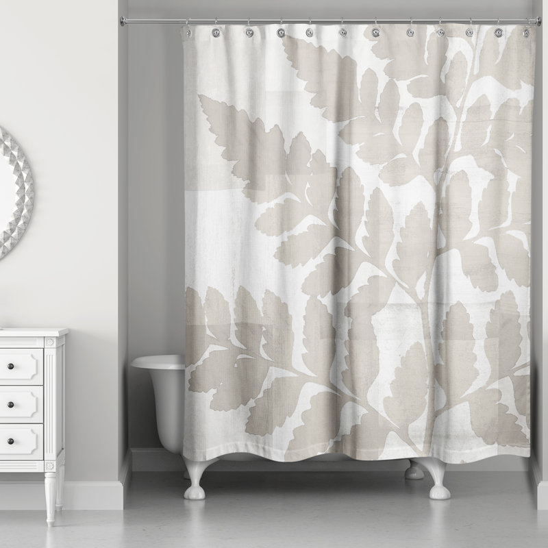 Rideau de douche simple à motif floral, Beige