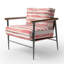 Chaise rembourrée à rayures - rose et beige-157701570