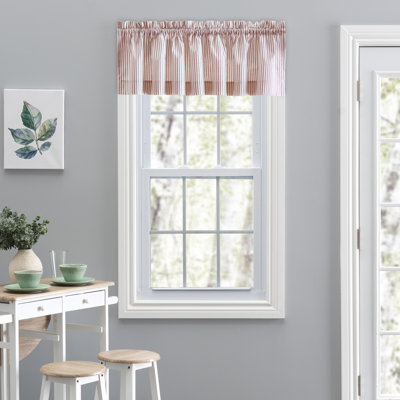 Charis  Striped Cotton Blend Tailored 58'' W Window Valance
