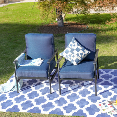 Outdoor Arnone Rocking Metal Chair with Cushions by Canora Grey