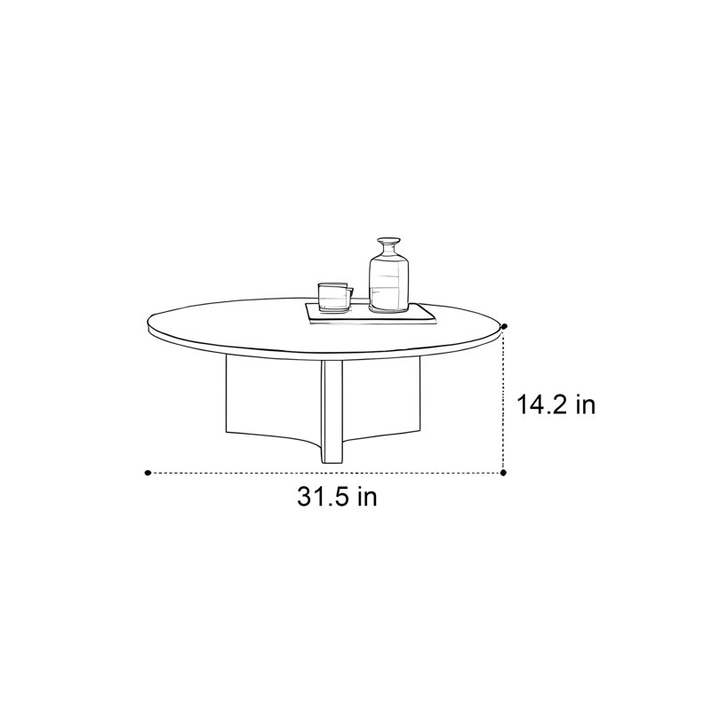 Leyland, 14.2" H x 31.5" W x 31.5" D