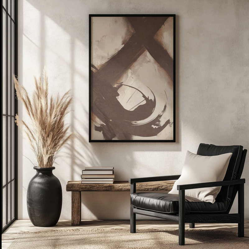 Abstract Sienna Swirl I, Weathered Zinc Single Picture Framed, 15.25" H x 12.25" W