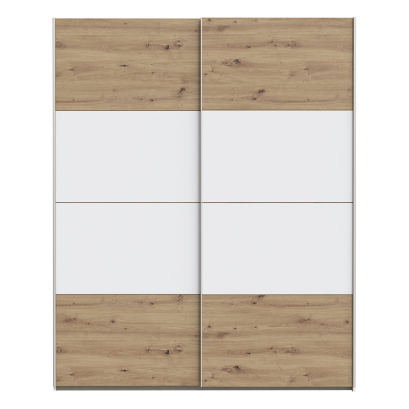 SCHACH&MATT 2 Manufactured Wood Wardrobe, Light oak/White, 210.5cm H x 170.3cm W x 61.2cm D
