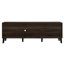Console Mid-Century pour téléviseur de 70 po et support fonctionnel de 63 po au fini brun foncé, style avec tablettes ouvertes, élégant