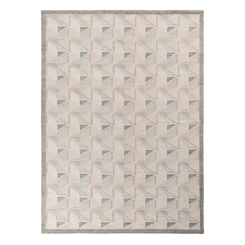 Scandinavian Wool Geometric Area Rug, Rectangle 10' x 14'