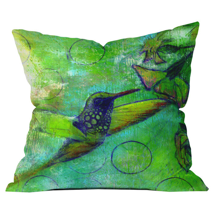Hummingbird Outdoor Throw Pillow