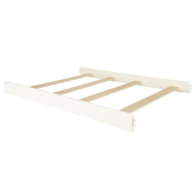 Aged White Wooden Convertible Crib Full Size Bed Rail