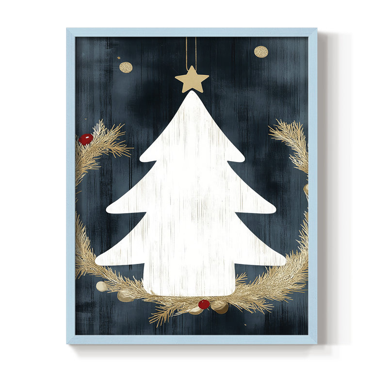 Reproduction encadrée - bois massif, H 11 po x l 9 po, Bleu