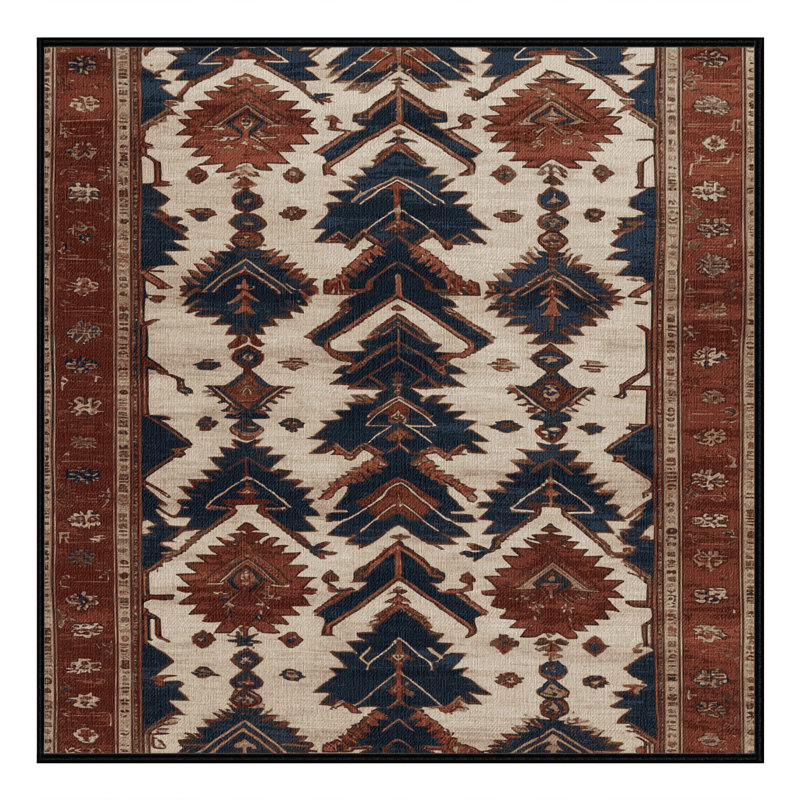 Tapis brun lavable à la machine, Carré 7 pi