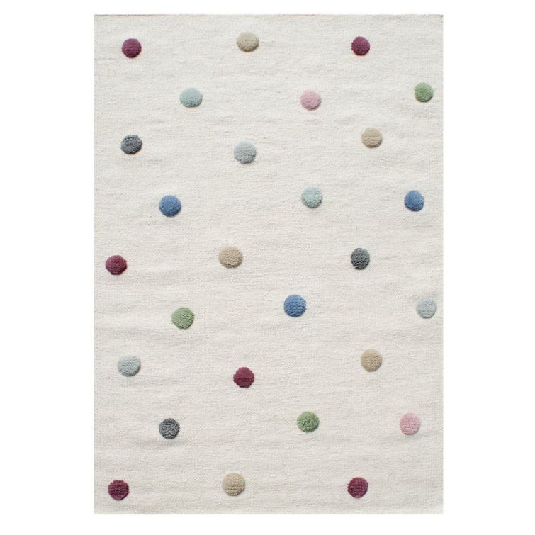Polka Dots Wool Hand Woven Area Rug