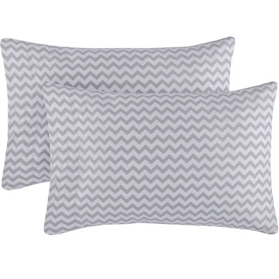Mellanni 1800 Pillowcase Set 2 pc Set of 2 Standard Size Chevron Gray
