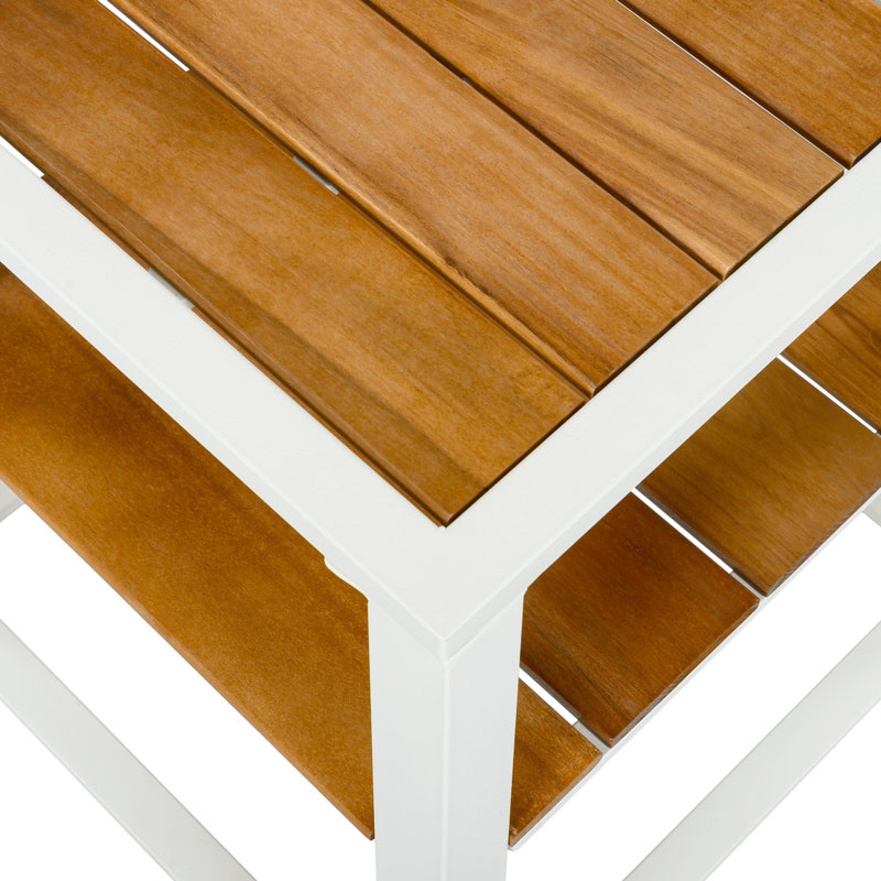 Chaises longues de patio ajustables, ensemble moderne en métal et en bois pour bord de piscine, Ne s'applique pas 2