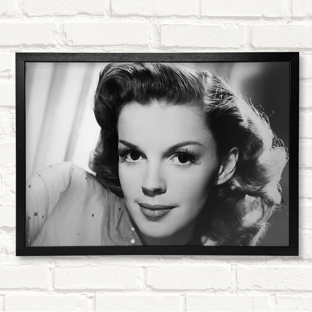 Judy Garland Retro - Geschlossener Eckrahmen Kunstdrucke auf Holz