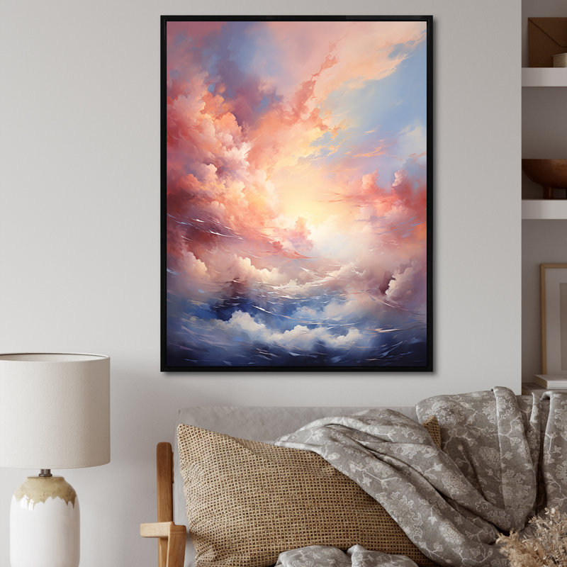 Atmosphère mystique du ciel sur toile, Cadre flottant noir, H 20 po x l 12 po x P 1 po