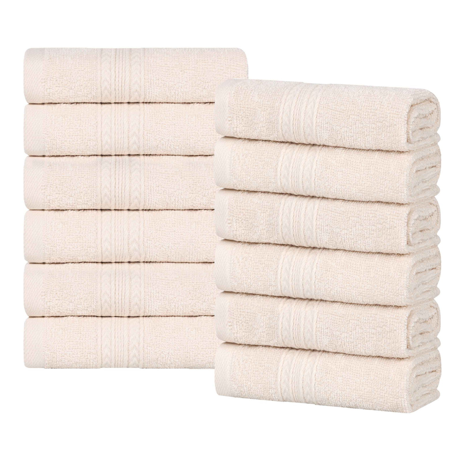 Simba Eco-Friendly Sustainable Cotton Washcloth Towel, Ivory