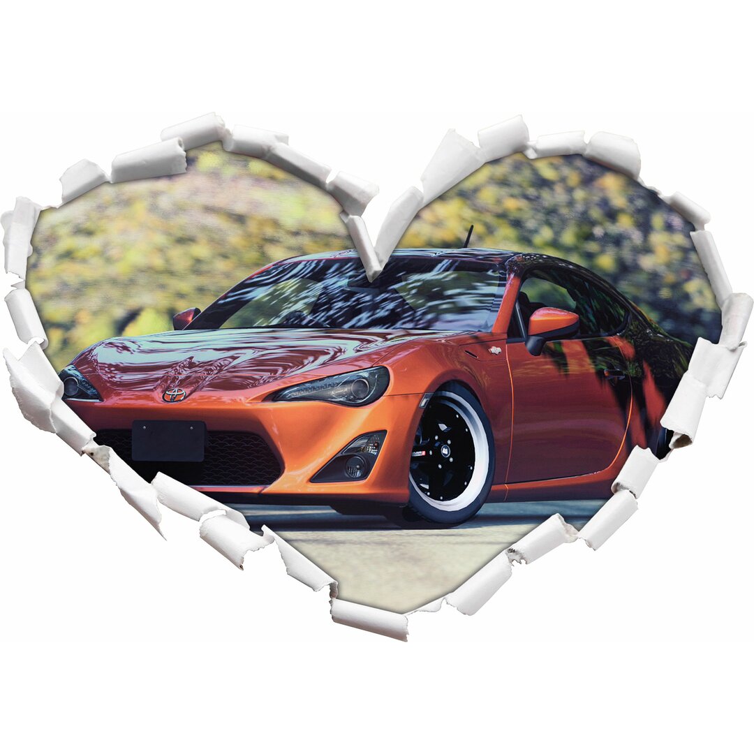 Orangefarbener Toyota FT-86 im Wald Wandaufkleber