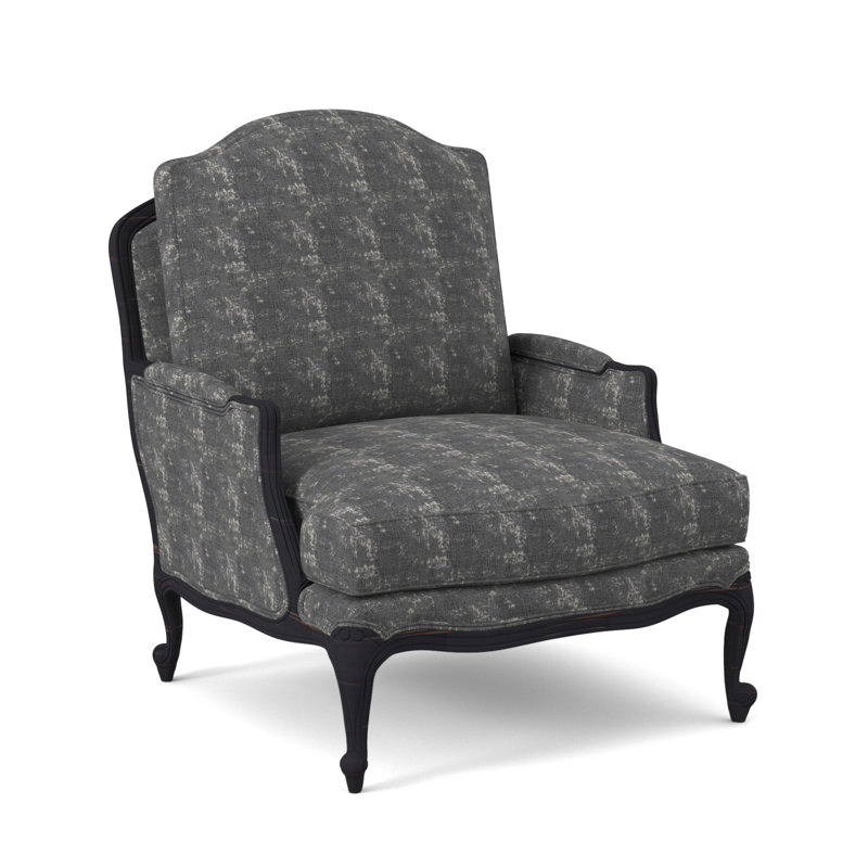 St. Helena Sunbrella® Boucle Armchair, Elise Flax, Vintage Ebony