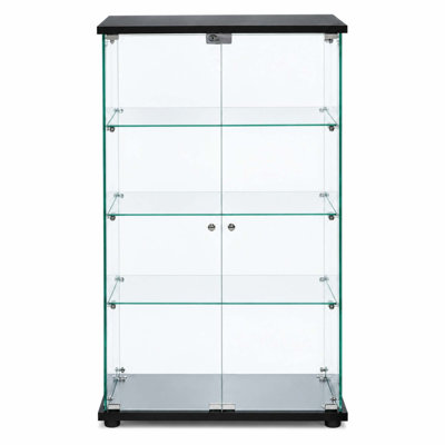 32.17 " W Glass Curio Cabinet