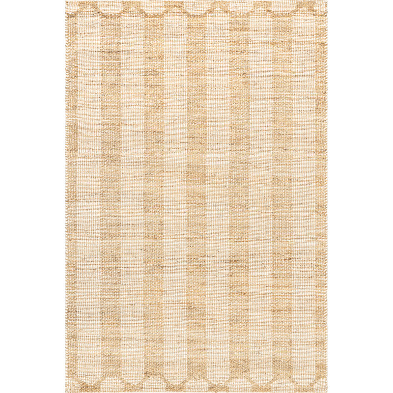 Handmade Beige and Light-Brown Wool and Jute 8' x 10' Area Rug