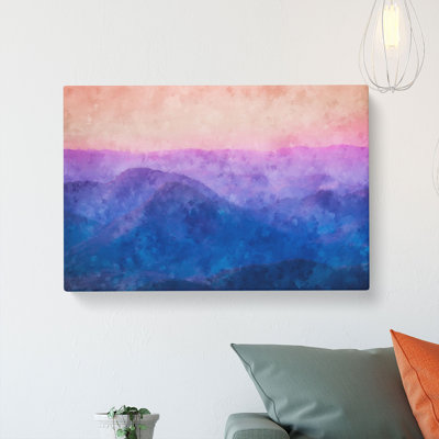 Colourful Mountains Painting - Wrapped Canvas
