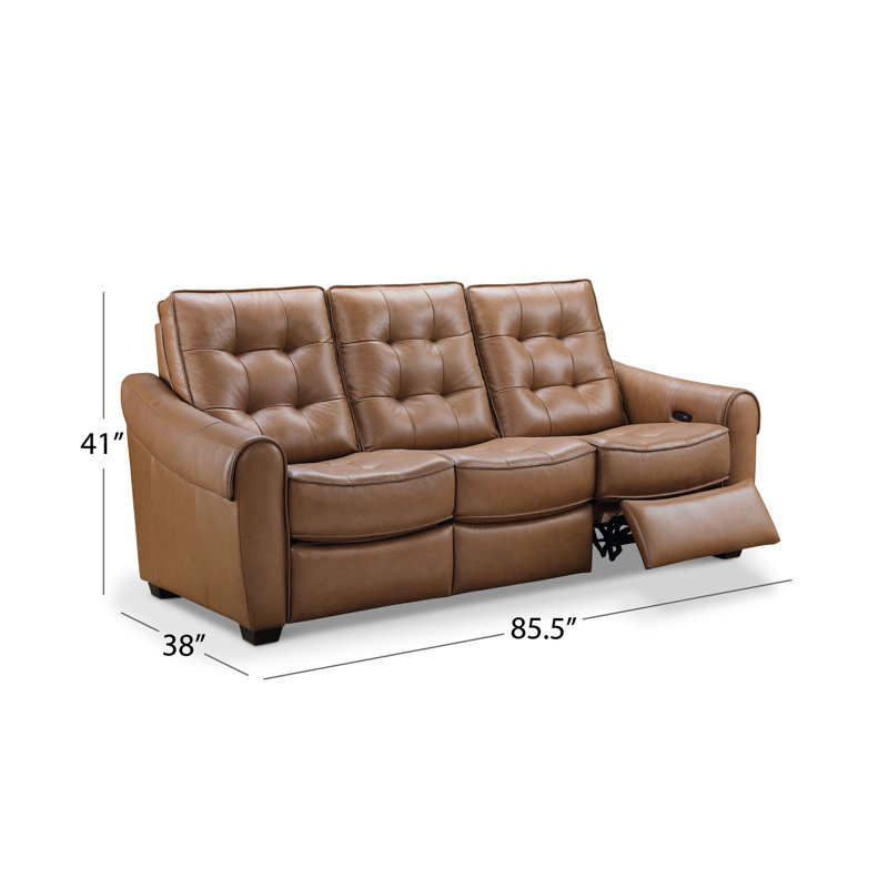Wade Logan® Bennith 85.5'' Leather Power Reclining Sofa | Wayfair