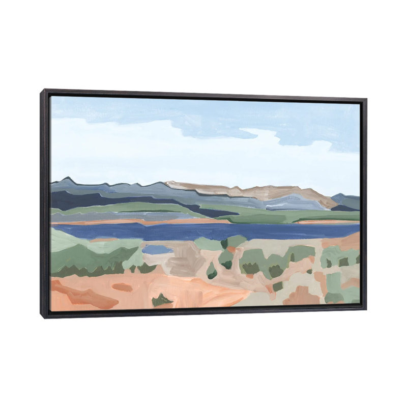 Vallée sacrée, 2023 - reproduction d'art murale - toile encadrée, Noir patiné, Framed Canvas, 26 po x 40 po