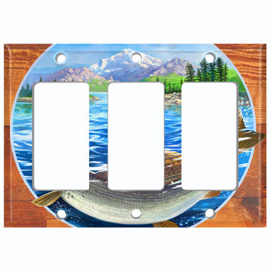 WorldAcc Metal Light Switch Plate Outlet Cover (Trophy Fishing Grayling Clear  Water Lake Orange - Single Toggle) - Wayfair Canada