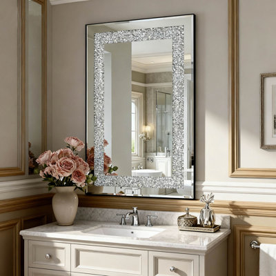 Grand miroir suspendu en cristal Crystal Diamond