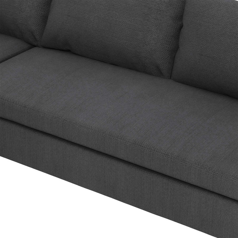 Loveseat Module For Modular Sectional Sofa,Chenille,Minimalist Style, Grey