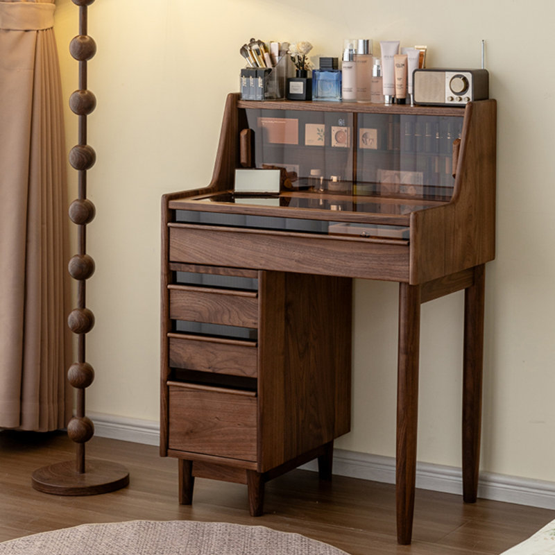 Simple Bedroom Solid Wood Dresser, Walnut