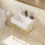 Console de salle de bain 24 "avec trop-plein, console en céramique-466307605