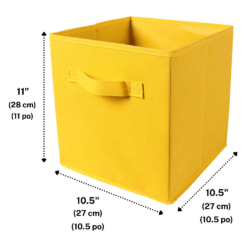 Cube ou bac en tissu pliable, Jaune