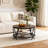 Aumiller 34" Round Coffee Table with Open Storage and Cross Metal Legs-801212331-801212335