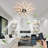 36 in. Indoor Black Ceiling Fan with Light, Flush Mount Ceiling Fan with Remote App Control, Dimmable, 3-Color, 6-Speeds-1236047937