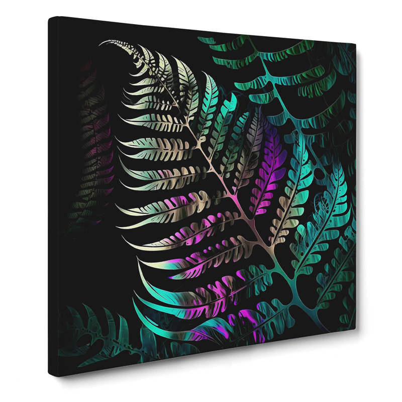 Fern Leaf Abstract Expressionism - Wrapped Canvas, 35cm H x 35cm W x 3cm D