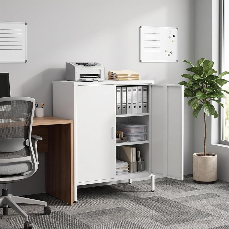 Armoire de rangement métallique de 101,6 cm (40 po) de hauteur avec 2 portes et 3 tablettes réglables. Parfait pour la maison, le bureau ou le garage.