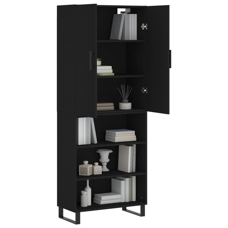 180cm H x 70cm W Standard Bookcase, Black