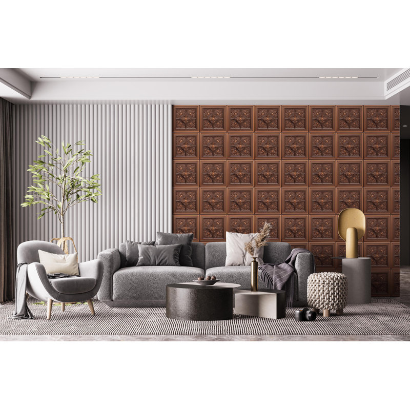 Carreau de plafond en PVC 2 pi x 2 pi Falkirk Perth, Cuivre antique