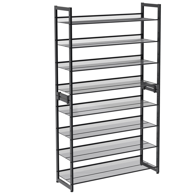 15 Pair Stackable Shoe Rack, Dark Grey