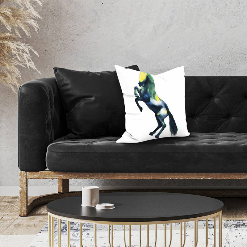 Greeting Horse Square Throw Pillow Cover, 16" H x 16" W, Pillow Cover Only - No Insert
