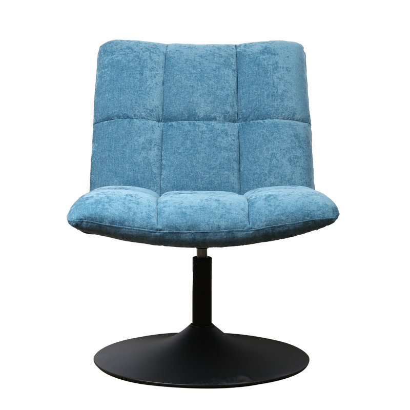 Birt Upholstered Swivel Accent Chair, Blue