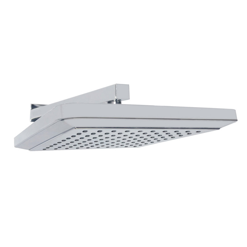 Kingston Brass Shower Scape 9-5/8-Inch Square Raindrop ABS Shower Head with 15-3/4-Inch Shower Arm, Polished Chrome