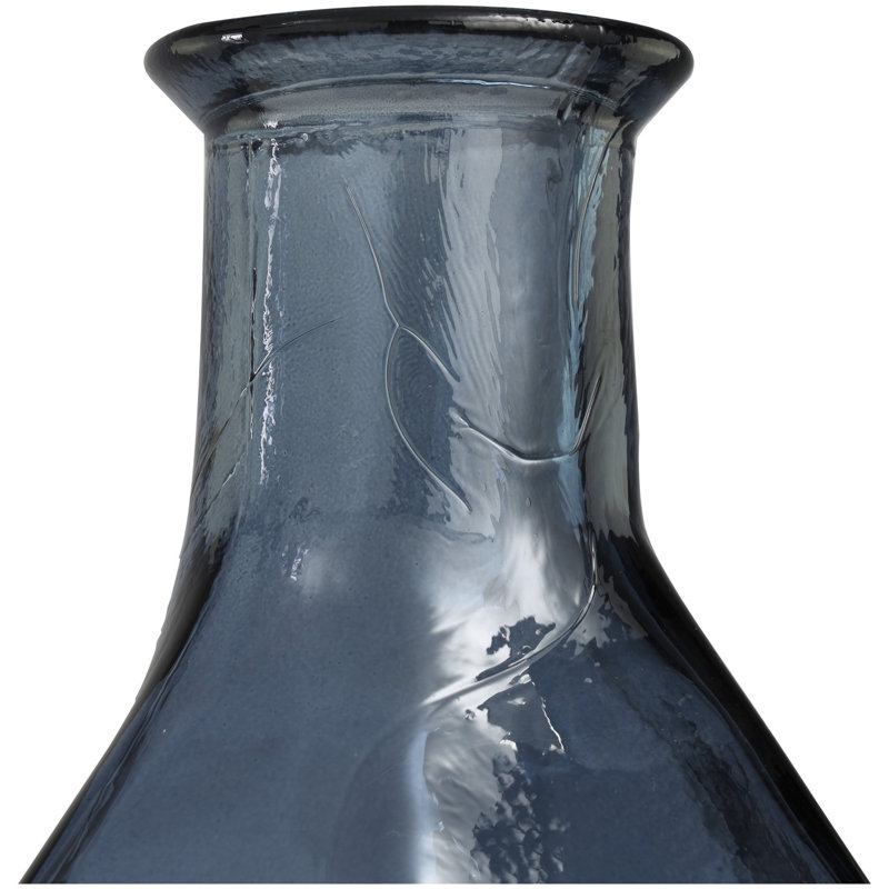 Vase de plancher en verre Hollomon, Blue, H 23,55 po x l 10,15 po x P 10,5 po