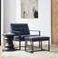 Fauteuil et repose-pieds en cuir Buren-101040978