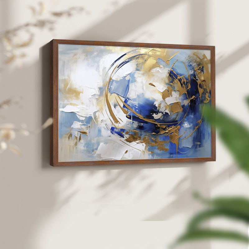 Abstrait, série Cxxxvi, reproduction encadrée, H 11 po x l 14 po, Noyer